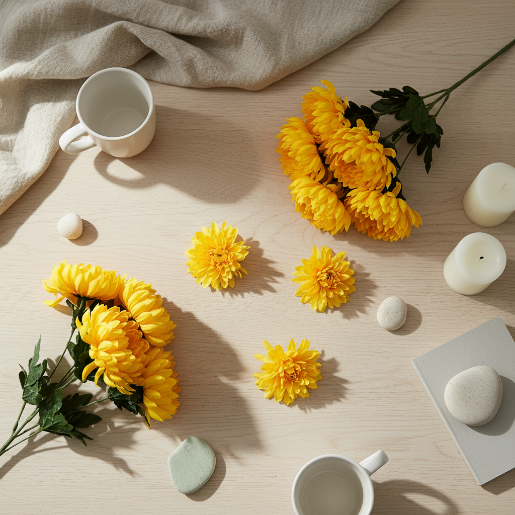 Keltainen krysanteemikimppu