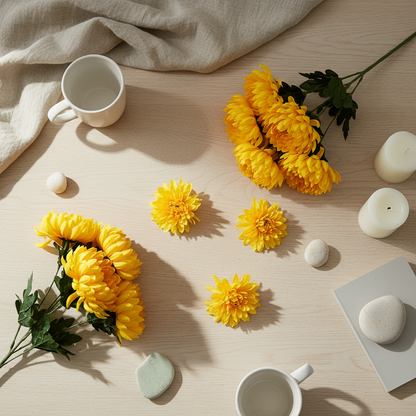 Keltainen krysanteemikimppu