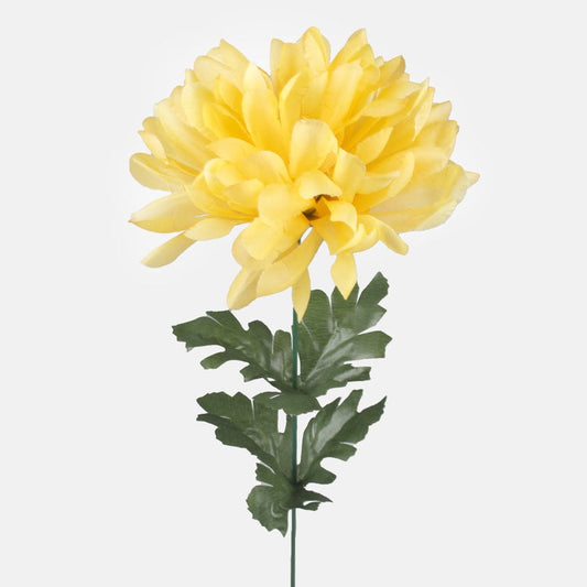 Krysanteemi tekokukka keltainen/valkoinen kosketus - Tekokukat.fi