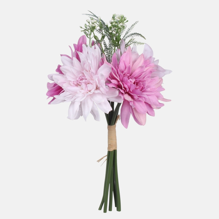 Vaaleanpunainen daaliakimppu 27 cm - Tekokukat