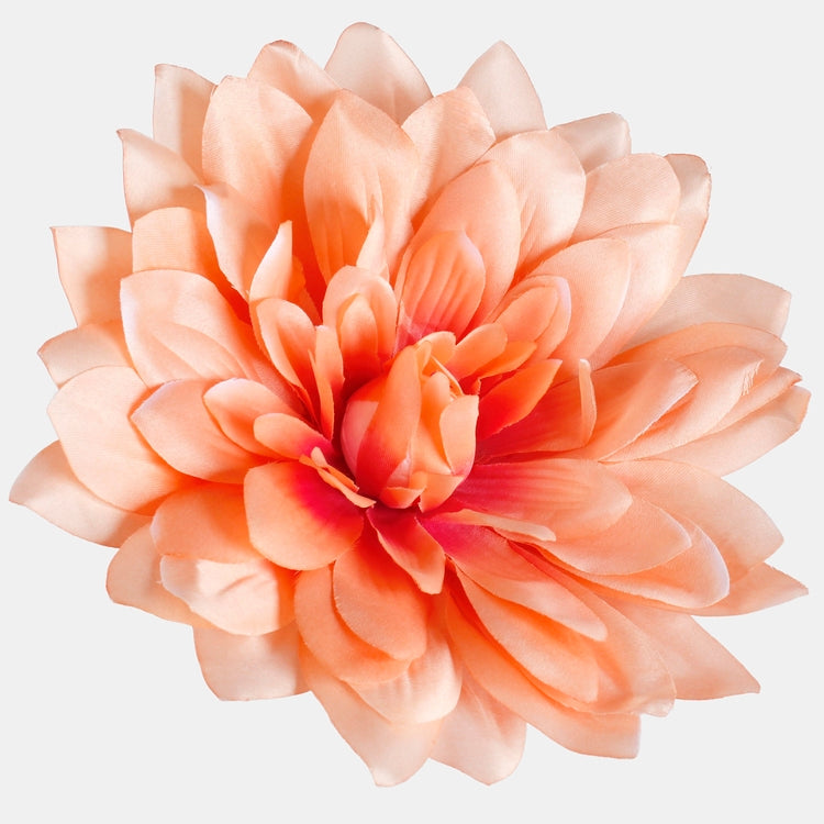 Persikanvärinen satiini dahlia tekokukkapää Ø24 cm XL - Tekokukat