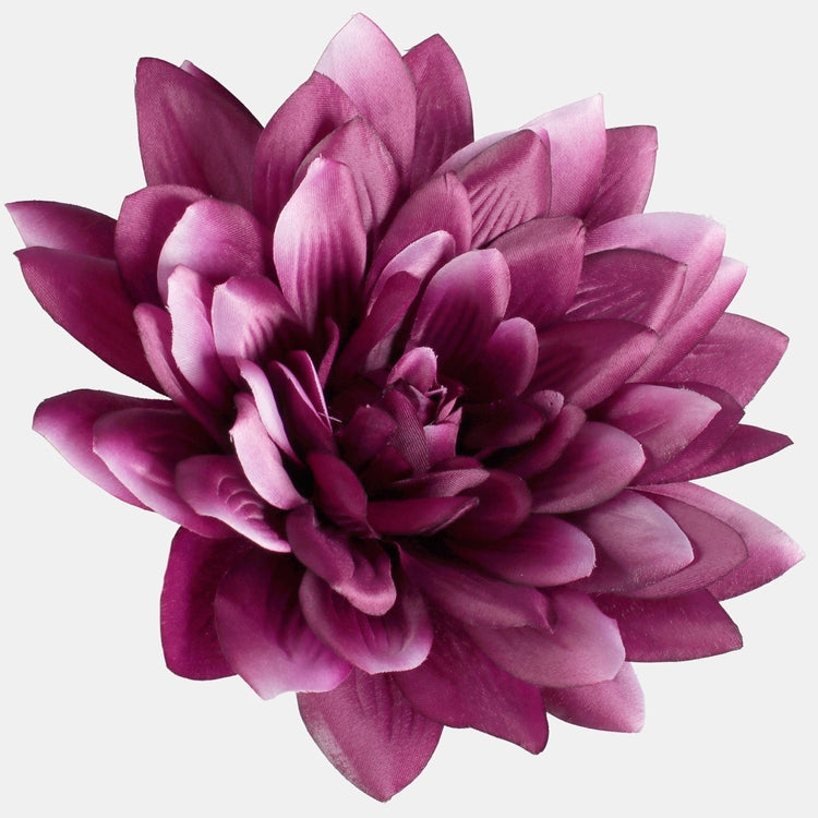 Tummanvioletti satiini daalia tekokukkapää Ø24 cm - Tekokukat
