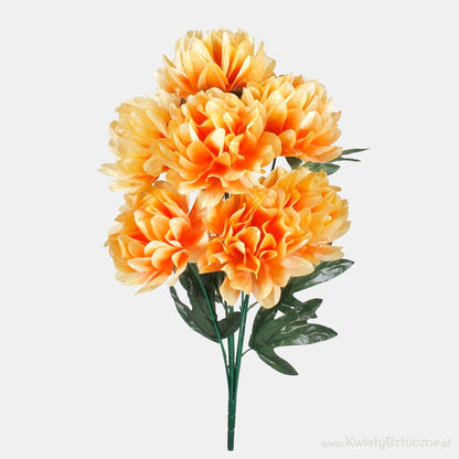 Dahlia x 7 tekokukkakimppu oranssi/keltainen reuna