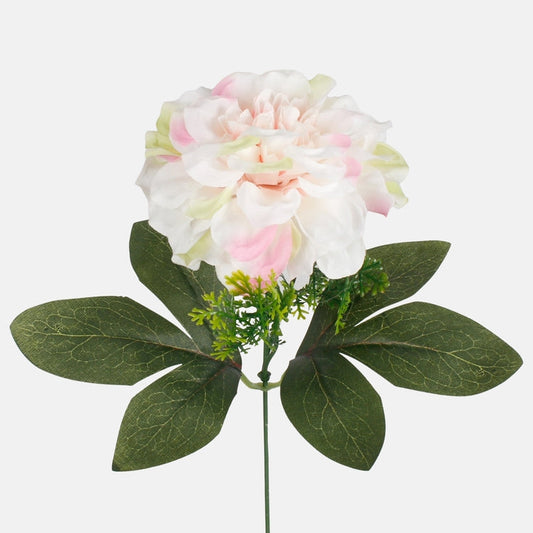 Dahlia tekokukka kermanvärinen/vaaleanvihreä/vaaleanpunainen reuna - Tekokukat.fi