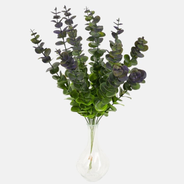 Kunstliche Eukalyptuszweige grün-violett 48 cm – Tekokukat