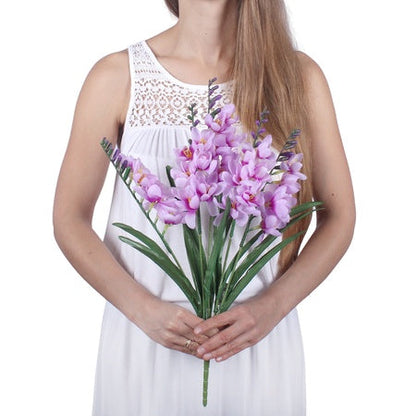 Freesia-kimppu x 5 tekokukkakimppu keltainen