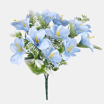 Freesia x 5 tekokukkakimppu vaaleansininen