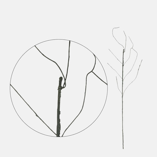 Lehdetön oksa Dk. Vihreä/harmaa - Tekokukat.fi