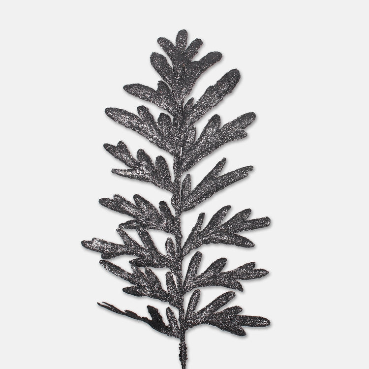 Koristeellinen oksa glitterillä Harmaa - Tekokukat.fi