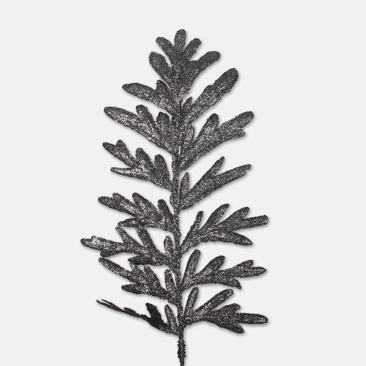 Koristeellinen oksa glitterillä Harmaa - Tekokukat.fi