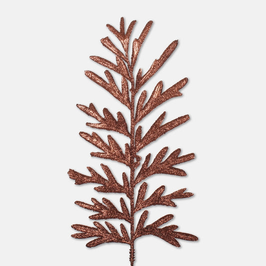 Koristeellinen oksa glitterillä Ruskea - Tekokukat.fi
