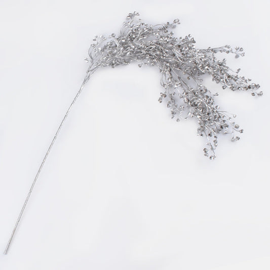 Metallinen oksa hopea 1 - Tekokukat.fi