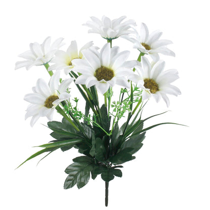 Gerbera x 7 tekokukkakimppu kermainen