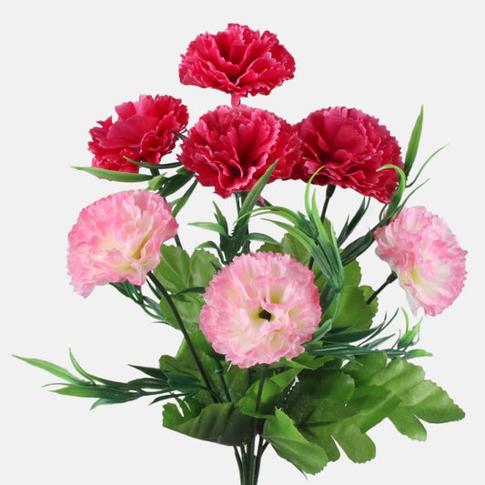 Neilikka x 7 tekokukkakimppu vaaleanpunainen/vaaleanpunainen - Tekokukat.fi