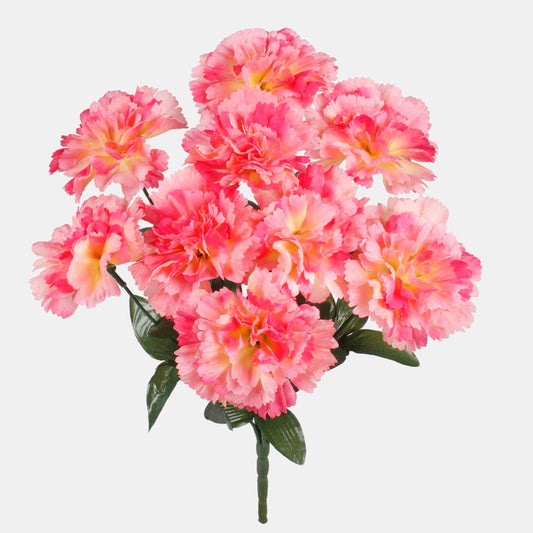 Neilikka x 9 tekokukkakimppu t.t. pinkki/vaaleankeltainen - Tekokukat.fi