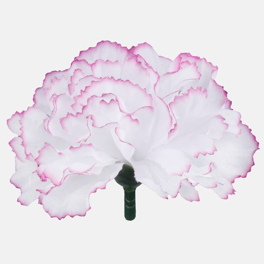 Neilikka Valkoinen/violetti reuna - Tekokukat.fi