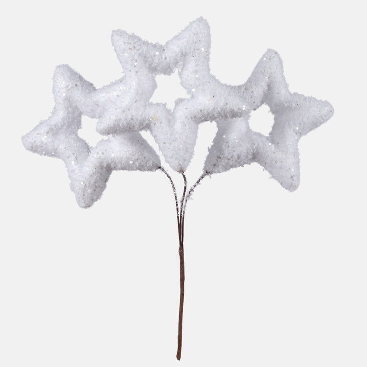 Valkoinen tähti koristeoksa 17 cm - Tekokukat