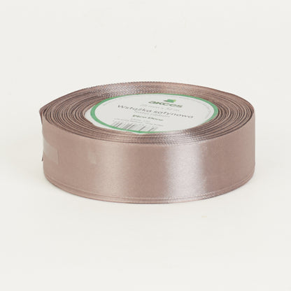 Harmaa beige koristenauha, satiini, 25 mm
