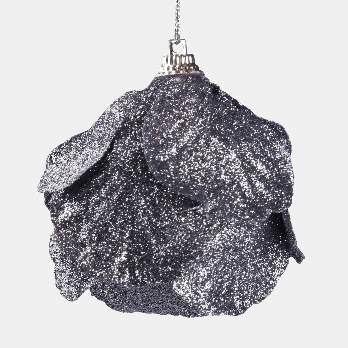 Harmaa joulukoriste, 8 cm, 4 kpl / pakkaus