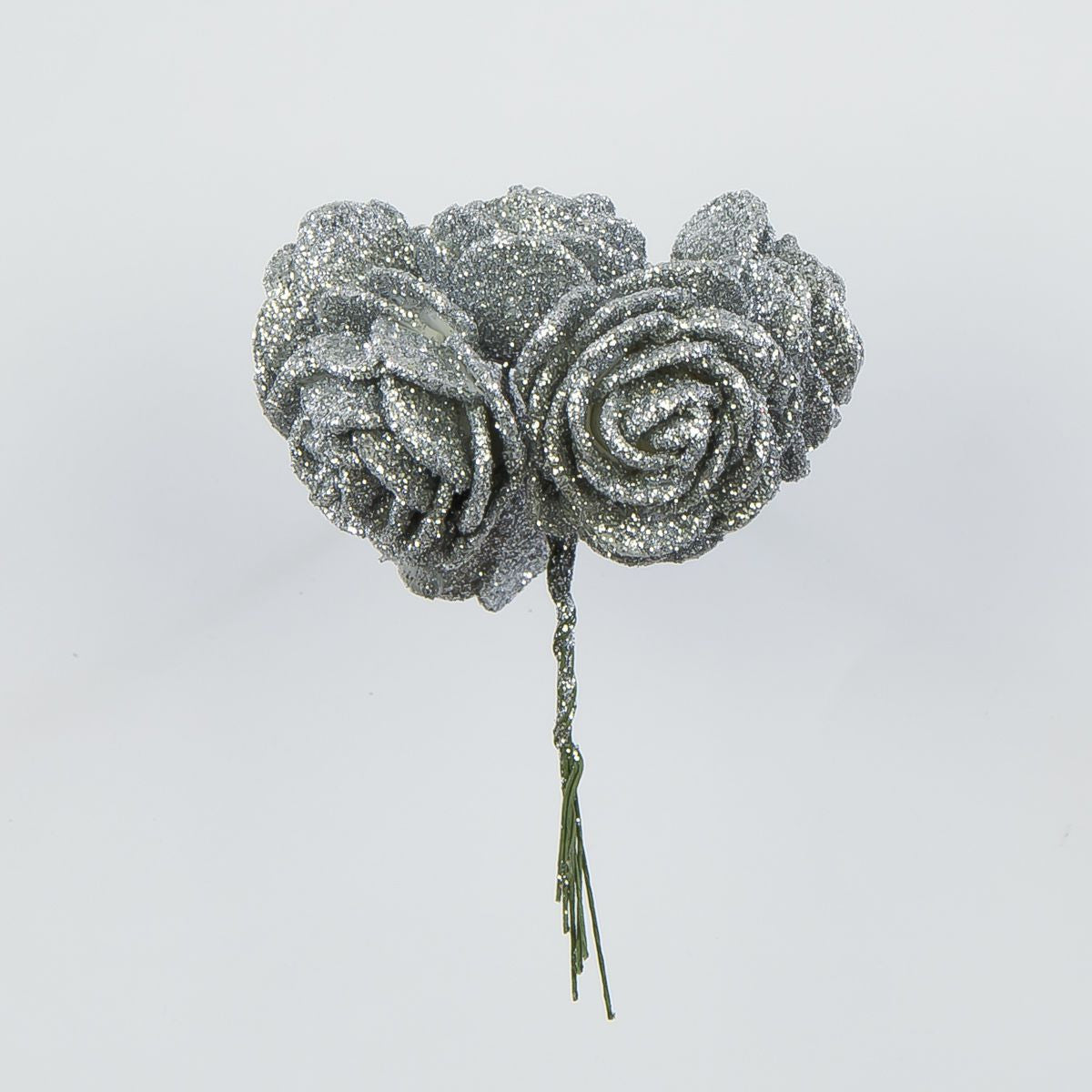 Hopea tekoruusun kukkapää, vaahtomuovi, kimalle, 3.5 cm, 72 kpl / pakkaus