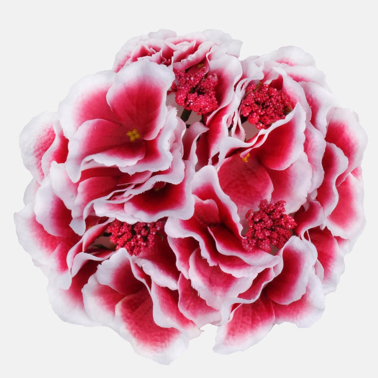 Satiininen hortensia Burgundy/Valkoinen - Tekokukat.fi