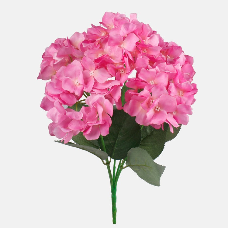 Hortensia x 5 tekokukkakimppu vaaleanpunainen