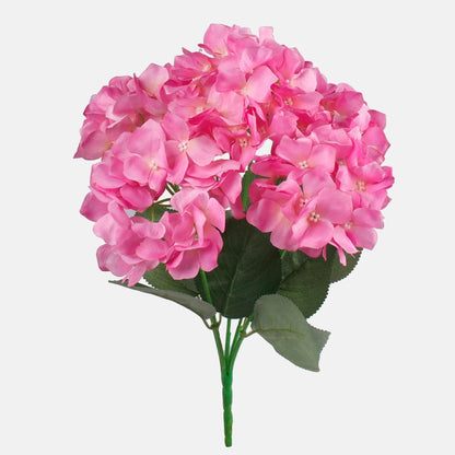 Hortensia x 5 tekokukkakimppu vaaleanpunainen