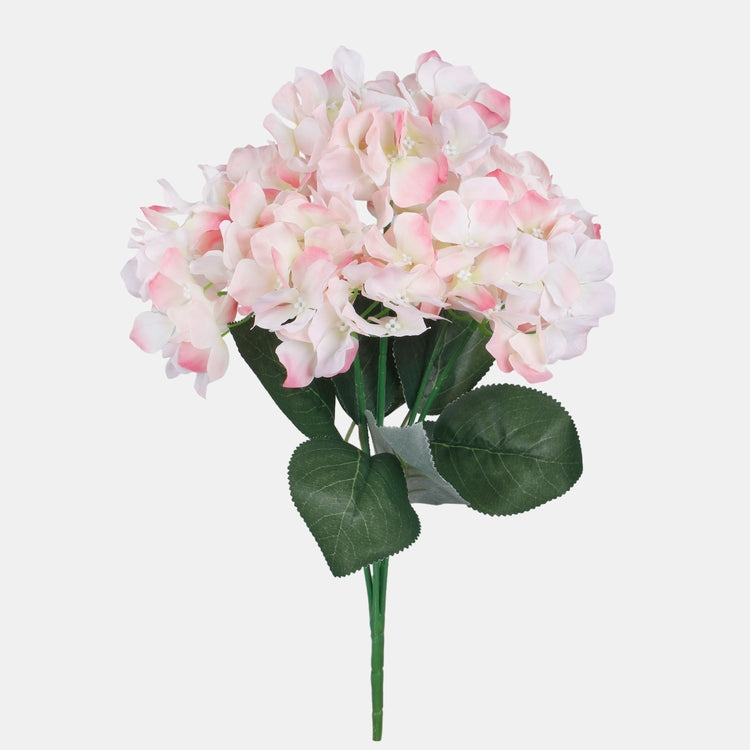 Hortensia x 5 tekokukkakimppu kermainen/vaaleanpunainen - Tekokukat.fi