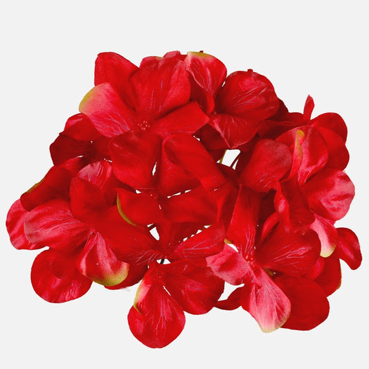 Hortensia Punainen/vihreä/ruskea reuna - Tekokukat.fi