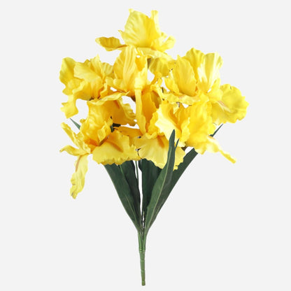 Iris x 7 tekokukkakimppu keltainen