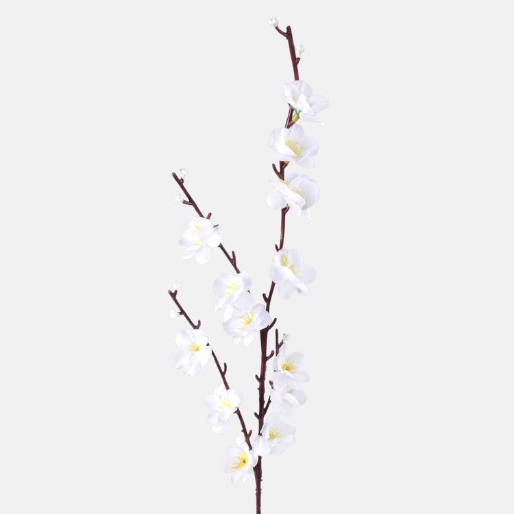 Weiße Kirschblüte Kunstblumenstiel 51 cm