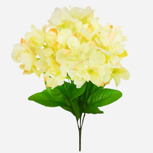 Omenankukka tekokukkakimppu vaalean keltainen/oranssi reuna - Tekokukat.fi