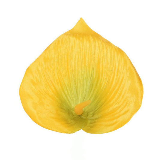 Satiini calla Keltainen/vihreä - Tekokukat.fi