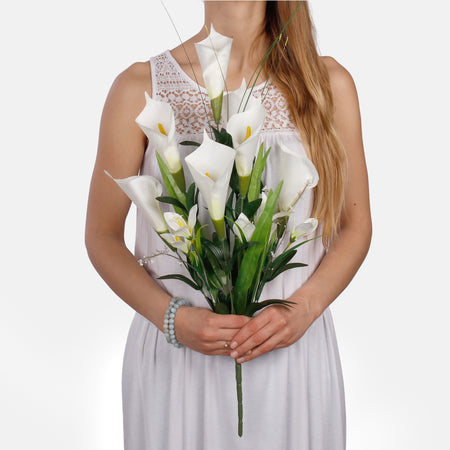 Calla x 7 tekokukkakimppu puhdas valkoinen