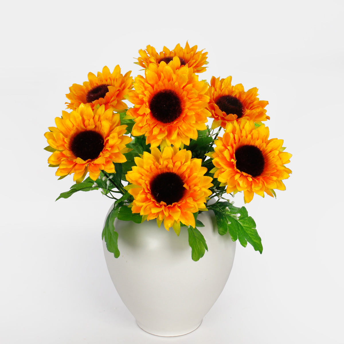 Keltainen tekoauringonkukan kimppu, 33 cm