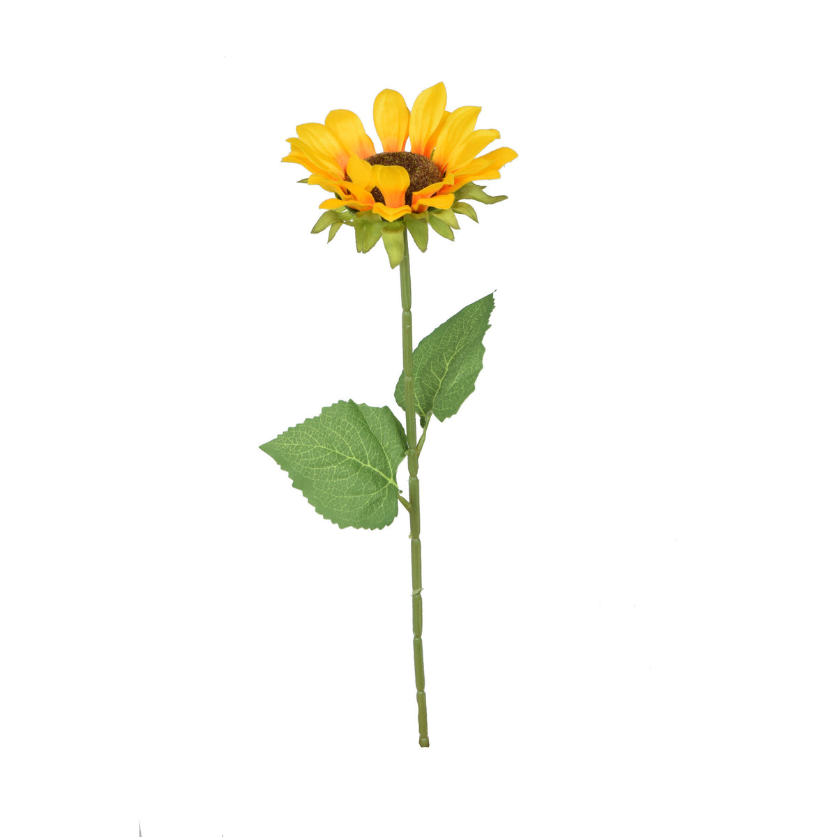 Keltainen tekoauringonkukan kukkavarsi, 45 cm