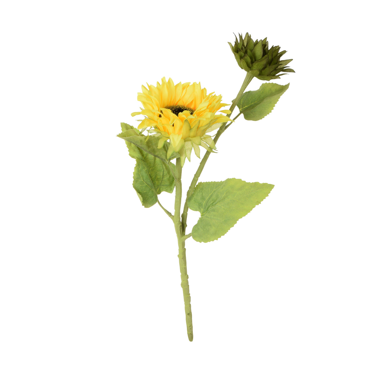 Keltainen tekoauringonkukan kukkavarsi, 53 cm