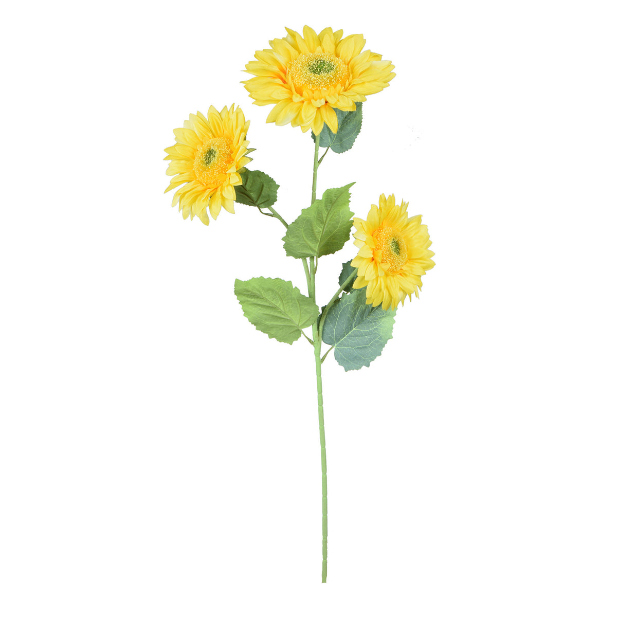 Keltainen tekoauringonkukan kukkavarsi, 90 cm