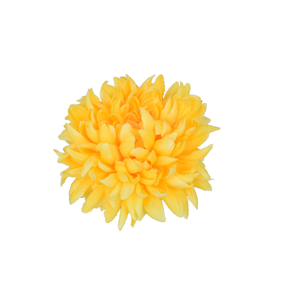 Keltainen tekokrysanteemin kukkapää, 18 cm