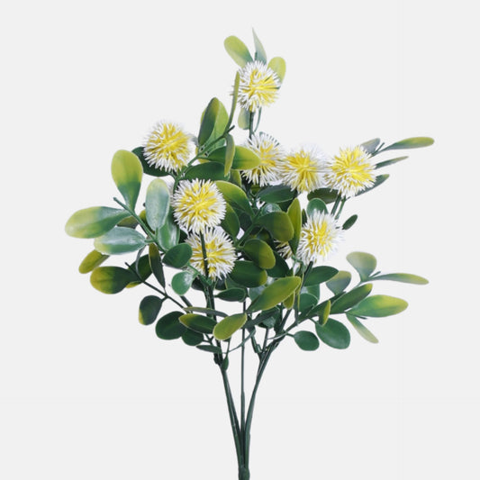 Keltainen tekoohdakkeen kimppu, 30 cm