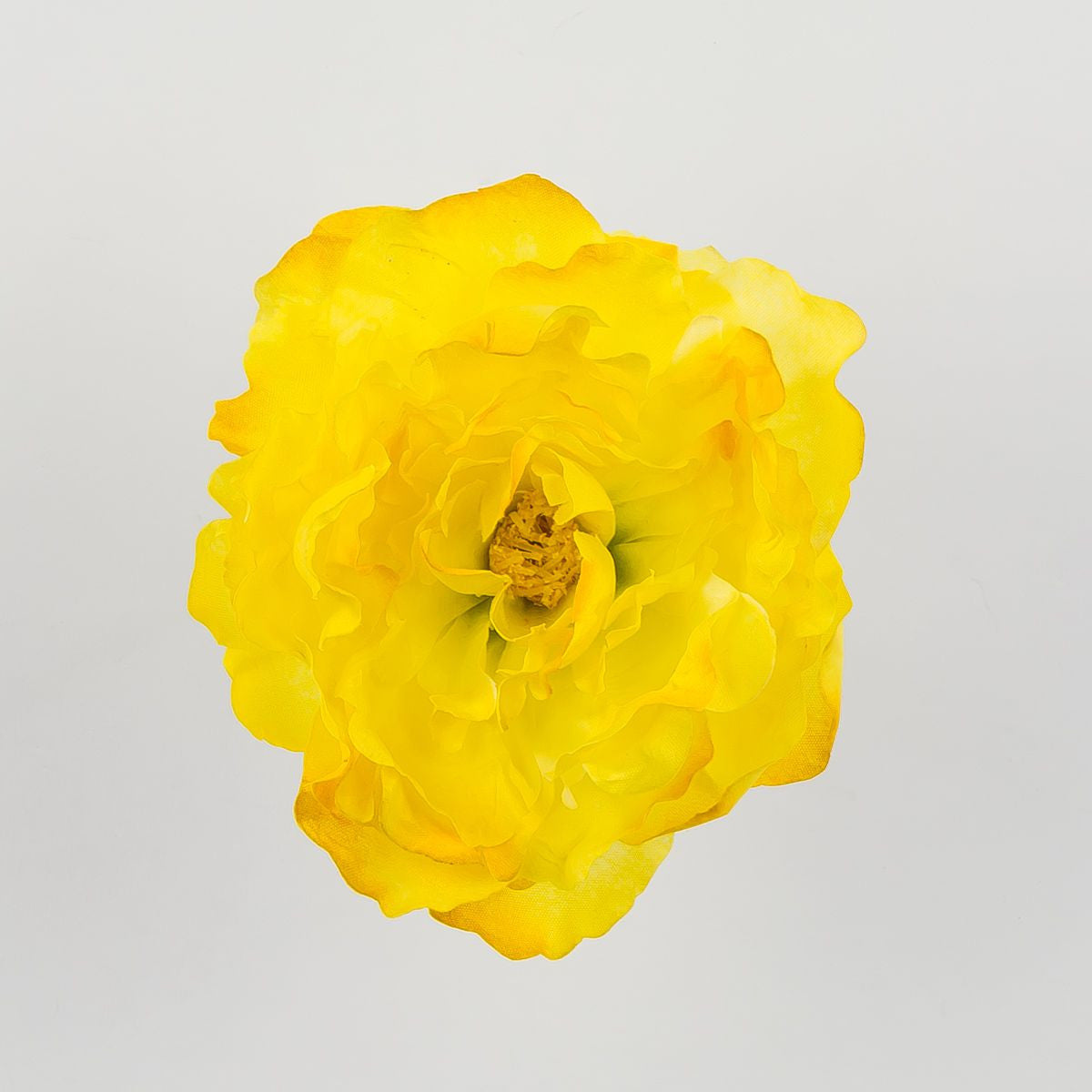 Keltainen tekopionin kukkapää, 5 cm, 12 kpl