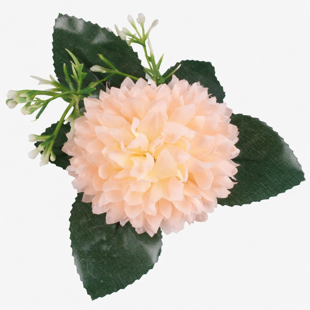 Kerma/persikka tekokukkapää, satiini, 13 cm