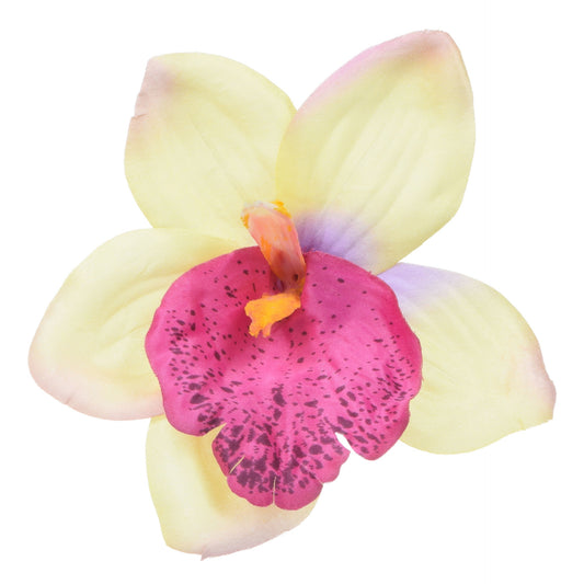 Kerma/violetti tekoorkidean kukkapää, 14 cm