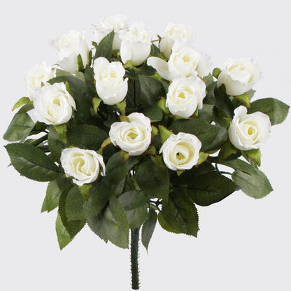 Kermanvärinen tekoruusun kimppu, 44 cm