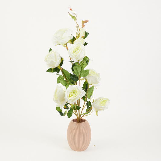 Kermanvärinen tekoruusun kimppu, 78 cm