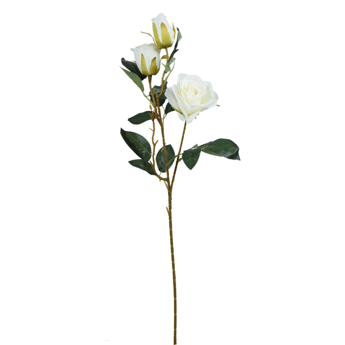 Kermanvärinen tekoruusun kukkavarsi, 62 cm