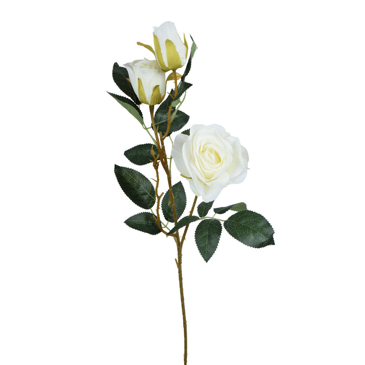 Kermanvärinen tekoruusun kukkavarsi, 62 cm