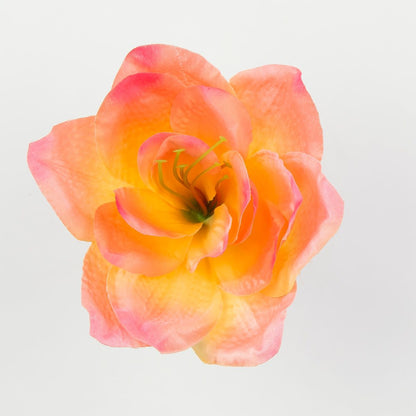 Koralli/persikka tekokukkapää, satiini, 9 cm, 12 kpl