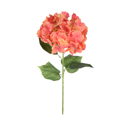 Korallinvärinen tekohortensian kukkavarsi, 80 cm