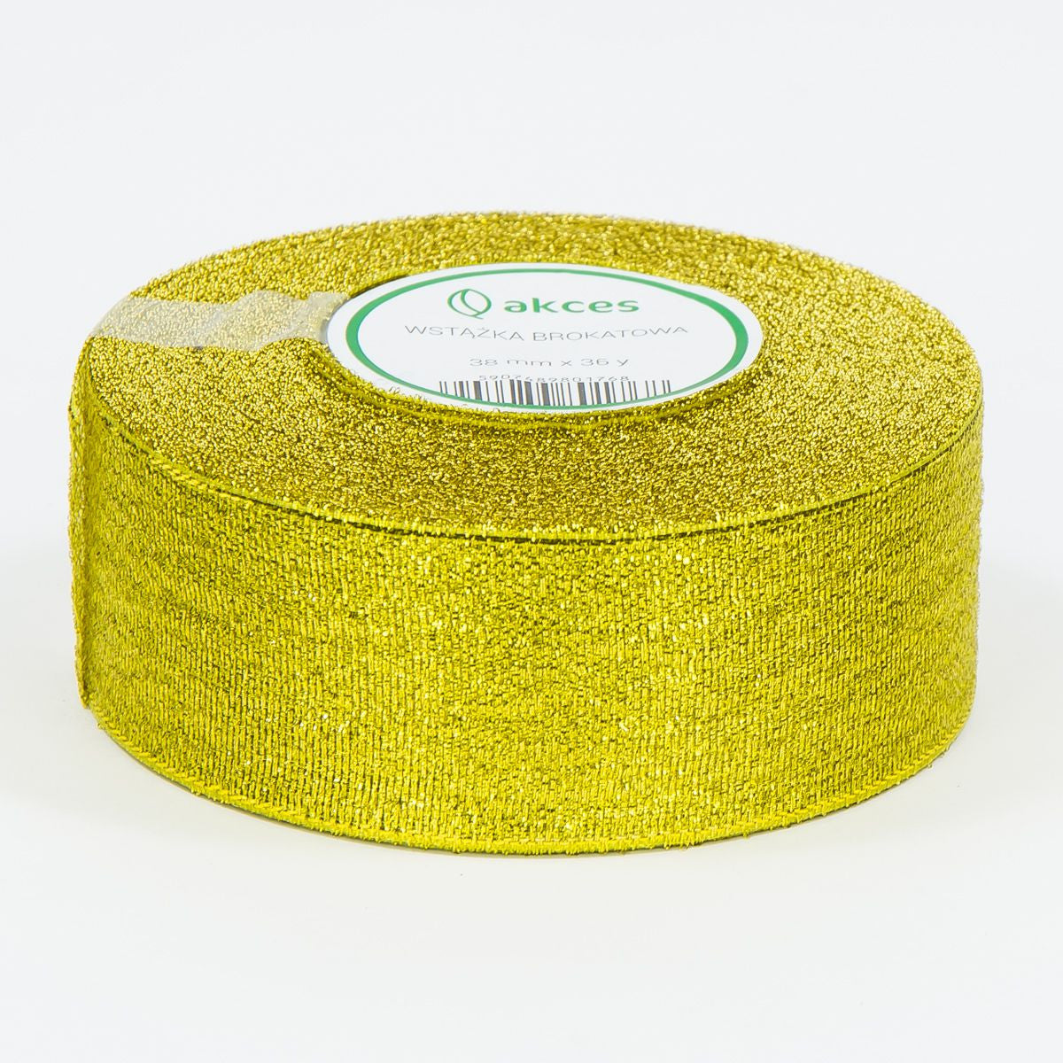 Kullanvärinen koristenauha, kimalle, 38 mm